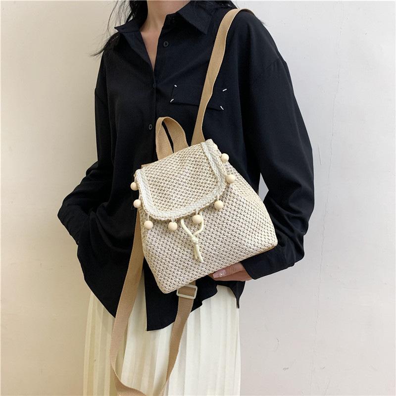 Gewebte Rattan Reise- und Freizeitrucksäcke Damentaschen