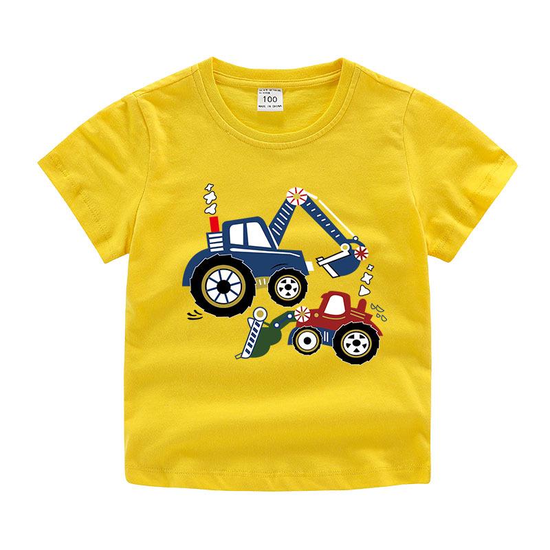 

Новая футболка для мальчиков из чистого хлопка с коротким рукавом и принтом - летний топ с круглым вырезом 90cm