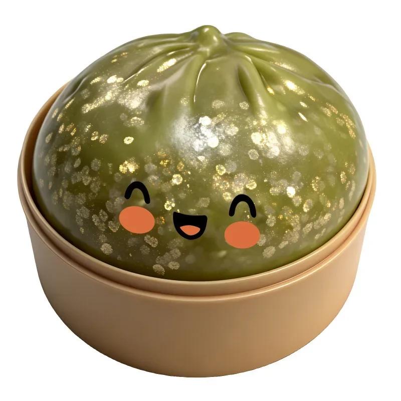 Glitter Dumpling Squishes Stress Balls 2026 Toy Colorful Simulation Steamed Bun Decompression Toy for Anxiety