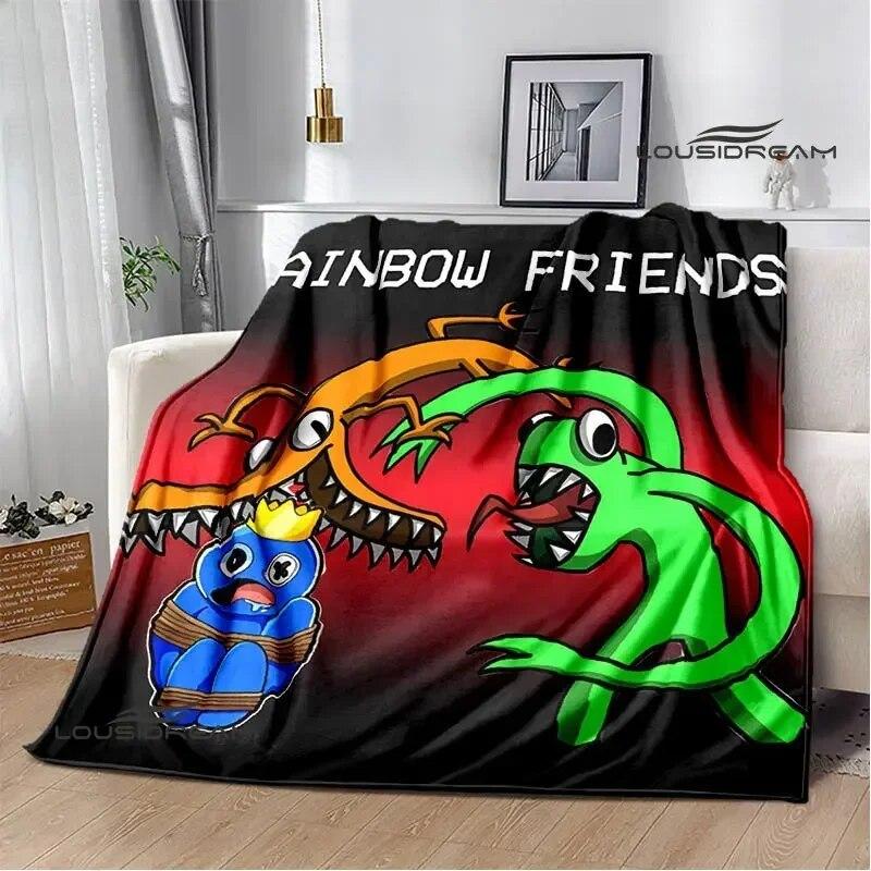 Game Rainbow Friends Cartoon Printed Blankets Warm Flange Blanket Picnic Blanket Blankets for Beds Bed Linings Birthday Gift