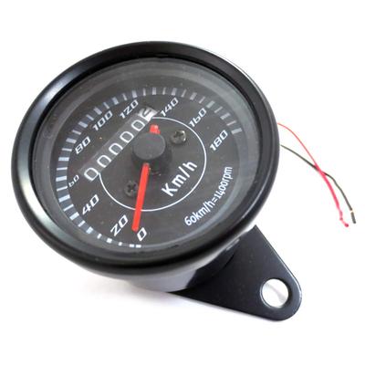 MAXIMASELECT 180km Mechanical Speedometer, 12V, Black Plated Finish, Universal Fit for Motorcycles NS1, Magna 50, Ape, Monkey, Gorilla