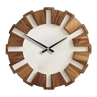 Creative Round Wooden Wall Clock with No Movement for Kitchen, Bedroom, Dining Room - Suitable
