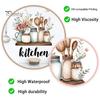 Vintage Kitchen Illustration Decals Cartoon Wall Sticker, Watercolor Decorative Decal, PVC Waterproof Art Retro Decor Mural, Removable for Cabinet
