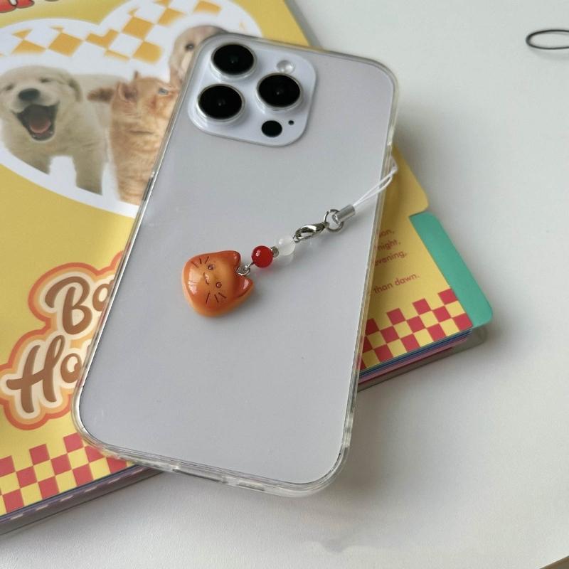 Fashion Cartoon Cat Bead Pendant Phone Straps Lanyard Pocket Keychain Strap Backpack Charm Car Key Decoration Chain