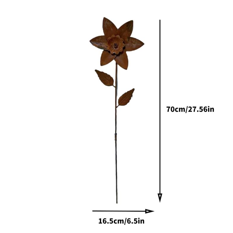 Metal Flowers for Outside Decorative Garden Stakes Flower Bed Decoration Plant Stakes Metal Art Outside Yard Art Outdoor