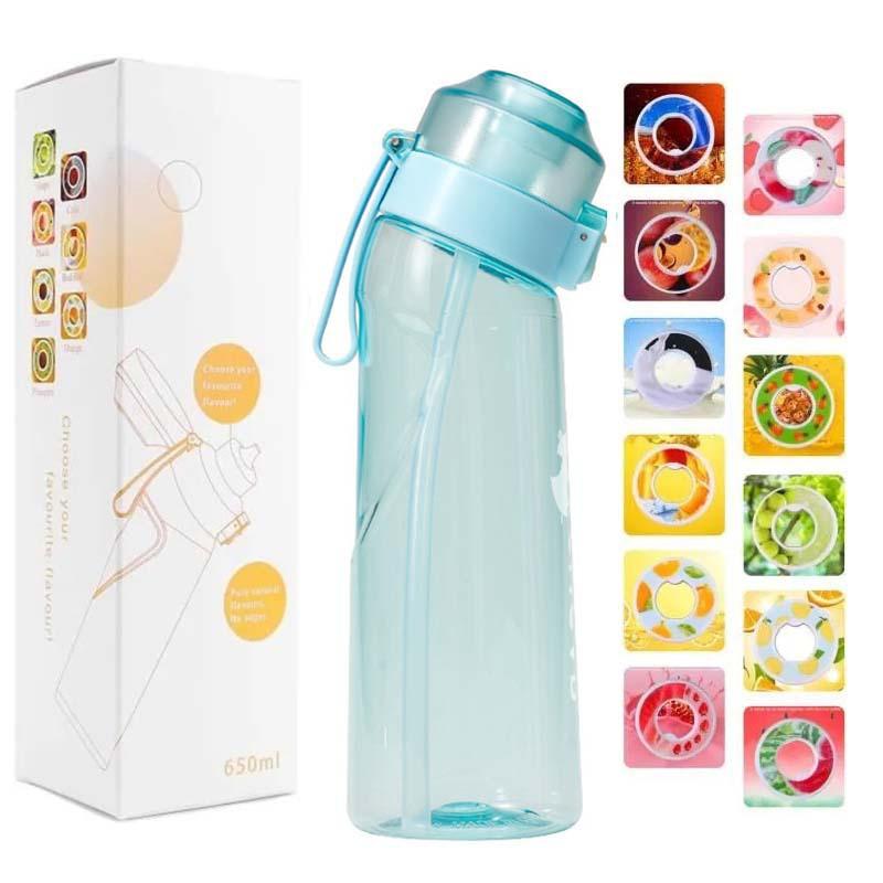 Tritan Water Bottle 650ml Leakproof Sports Cup With Straw Lid Carry Handle Gradient Design