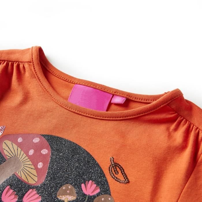 T-shirt enfants à manches longues imprimé écureuil 2 couleurs et 5 dimensions disponibles