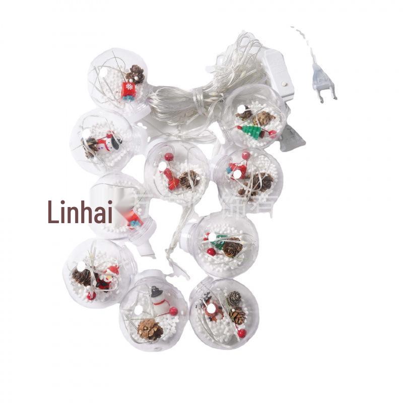 Weihnachtswunschkugel LED-Lichterkette: Kupferdraht Lichterkette für Schneemann & Weihnachtsmann Einkaufszentrum Fensterdekoration