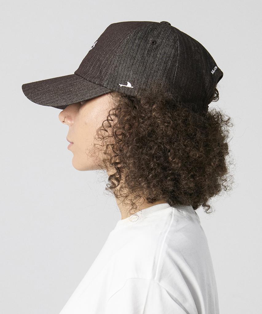 Akau Oversized Denim Herringbone 5-Panel Ball Cap (Brown)