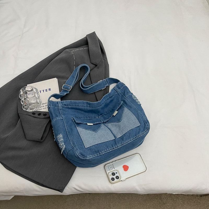 Jeanstasche, große Kapazität, Tragetasche, Umhängetasche, lässige Umhängetasche für Studenten