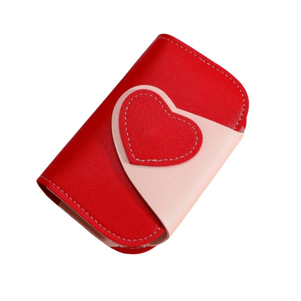 Patchwork Style PU Two-tone Key Case Mini Size Multi Slots Card Holder Multifunctional Portable Keychain Wallet Women