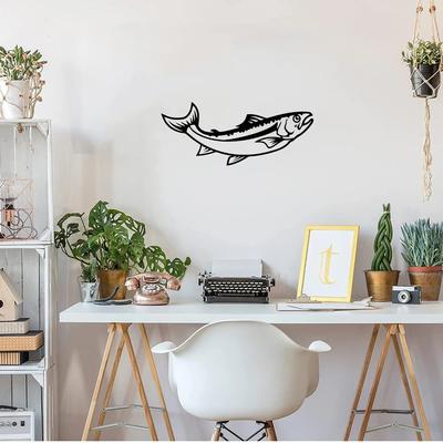Jumping Fish Metal Wall Sign Salmon, or Bass, Iron Crafts Wall Art, Stylish Hanging Decoration, and Wall Sticker for Home