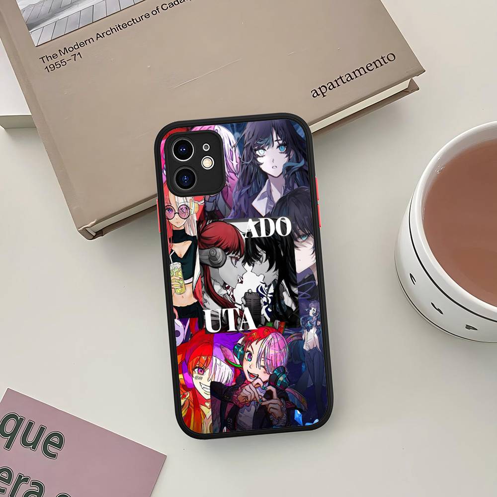

Cartoon Ado Kyogen X Uta Matte Translucent Phone Case For Iphone 16 ProMax 15 14 13 12 11 X XS PRO Plus iphone 14pro max