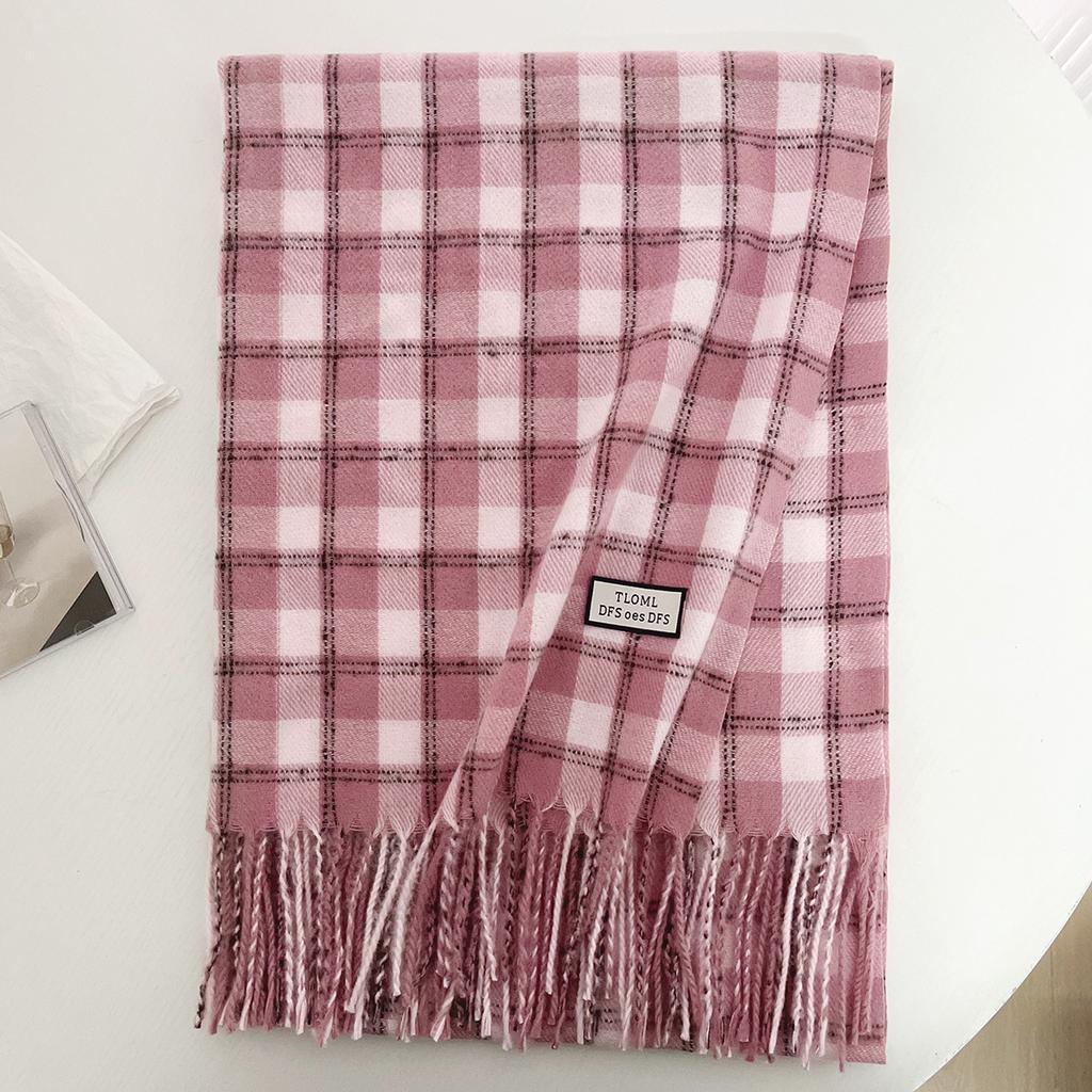 Clearance new imitation cashmere plaid scarf women's autumn and winter atmosphere warm scarf British style gift for girlfriends