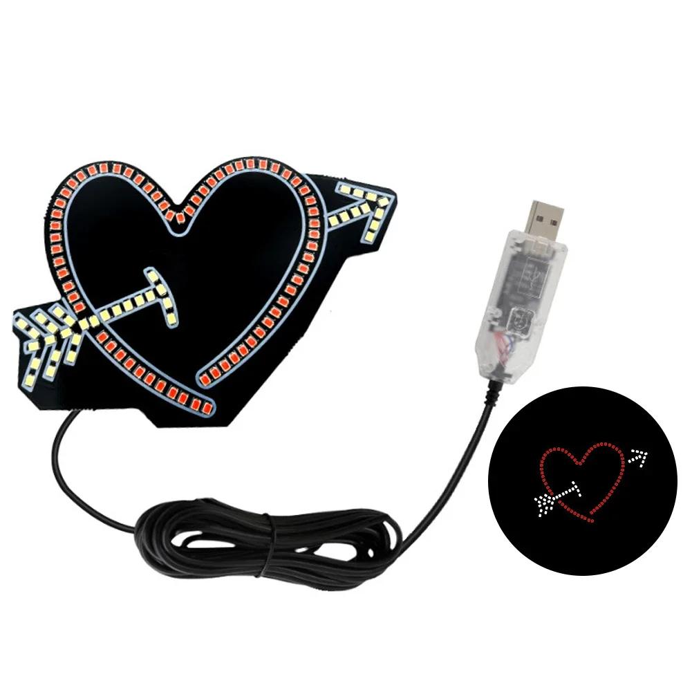 LED Car Window Ambient Light Creative Love Reddish Internet Celebrity Emotion Decorative Light Car Atmosphere Decor Light