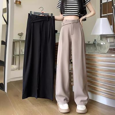 Spring and Autumn New Women's Suit Pants Design High Waist Straight Narrow Version Draped Floor Pants Casual Suit Pants