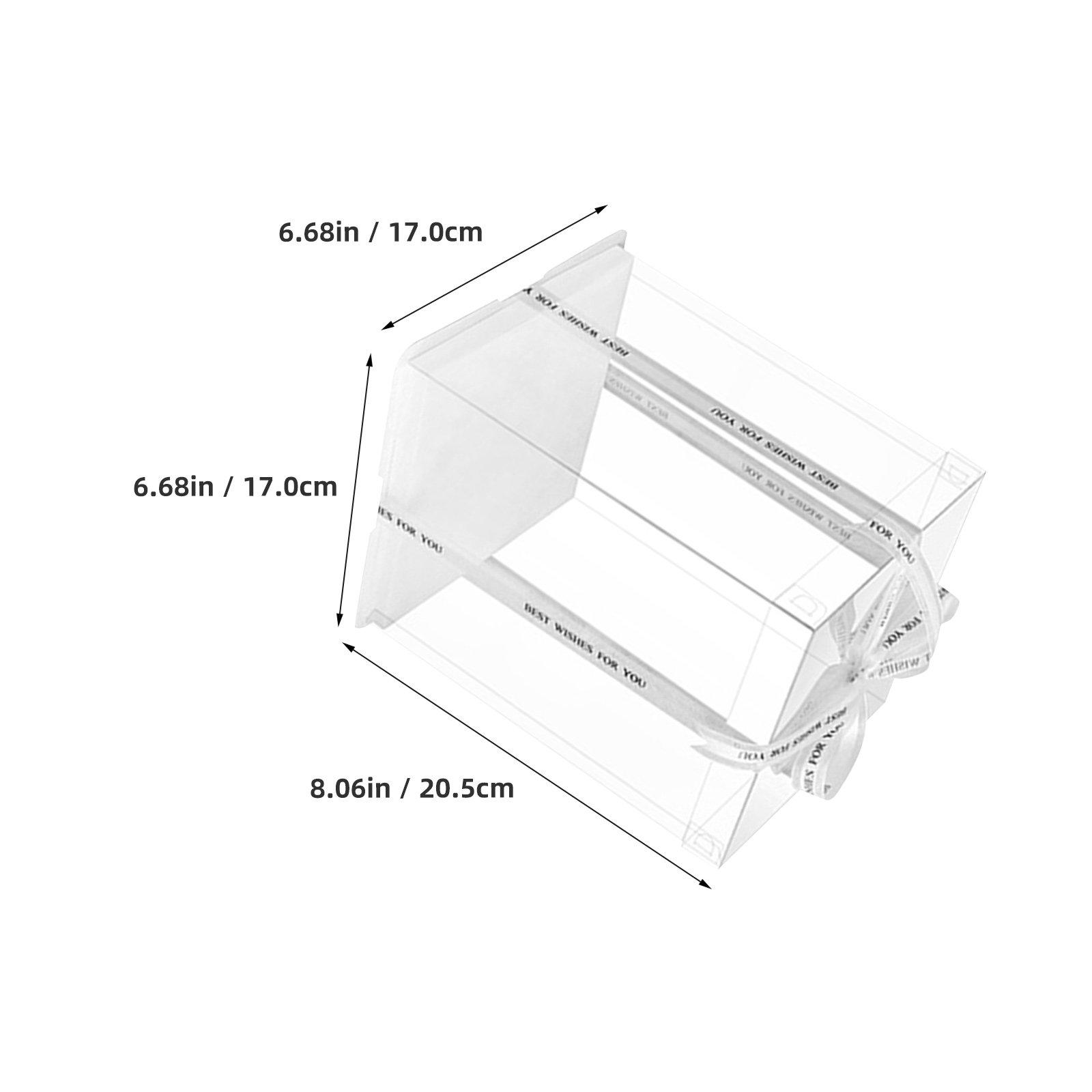 2Pcs Clear Birthday Cake Boxes High Gloss Uv Blocking Transparent Cake Gift Boxes for Bakery Wedding Celebration Dessert