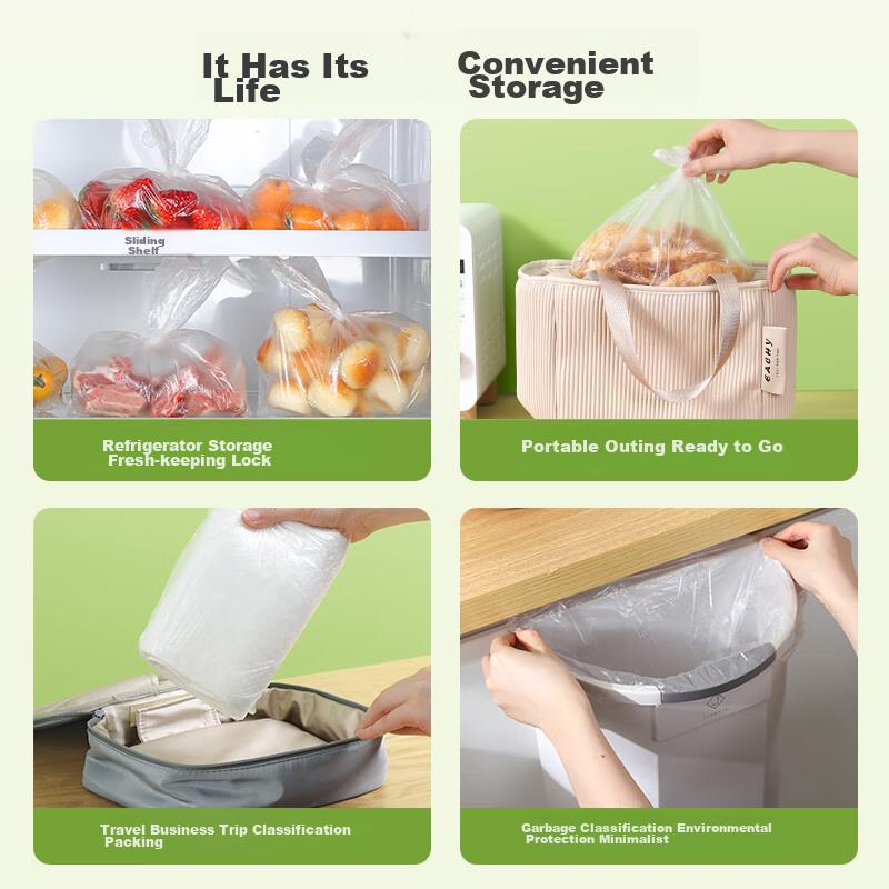 MARYYA Disposable Food-Grade Storage Bags, Large Size 80 Pieces, 40x50cm Plastic Bags, Thickened, for Vegetable Refrigeratio