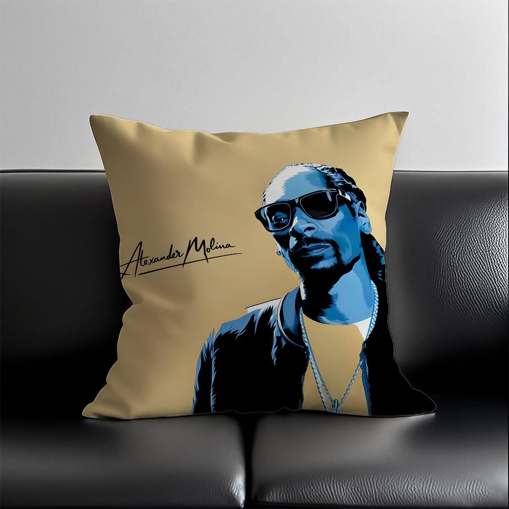 Saint Jesus S-Snoop D-Dogg Music Pillow Case Anti-Dustmite Pillowcase Invisible Zipper Silky Short Plush Sofa Cushion Cover