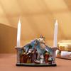 Nativity Candle Holder Christmas Candlestick Statue Centerpiece Resin Nativity Statue Ornament Catholic Christian Home Candle