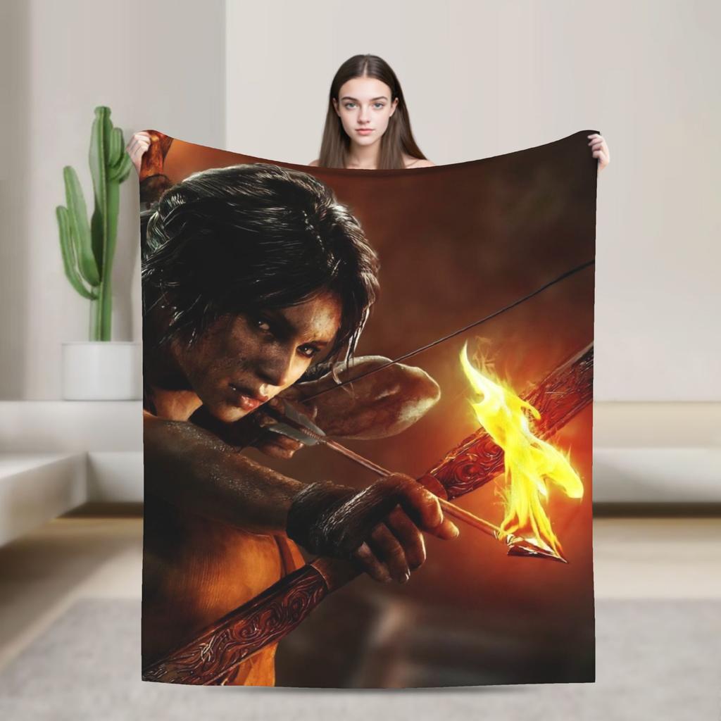 T-Tomb Raiders Plush Blanket Kids Flannel Throw Blanket For Home Decor Soft Custom Quality Bedspread Gift