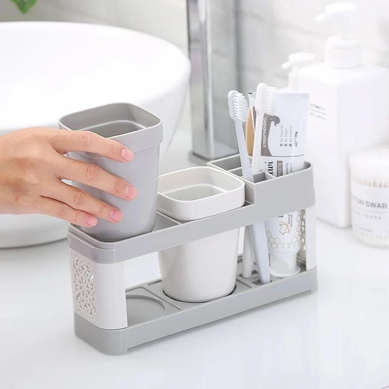 Multifunctional Toothbrush Holder Punch-free Brush Set Tooth Cup Holder Tooth Vertical Cup Holder Storage Rack