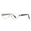 Blue Light Glasses Eyeglass Oval Metal Far Alloy For Spectacle sighted UV400 Sexy Elegant Blocking Presbyopic Woman Leopard Blocking Frame Reading