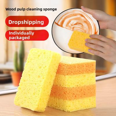  Wood Pulp Cotton Dishwashing Sponge Kitchen Special for Oil and Dirt Removal