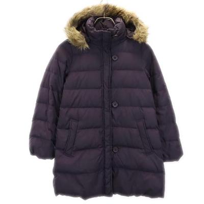 Down Jacket 55.1" Purple Fur Hood Kid's Used