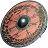 24 Inches Wooden Viking Shield Handcrafted Battle Ready Shield ~ Dragon Design Norse Compass Brown