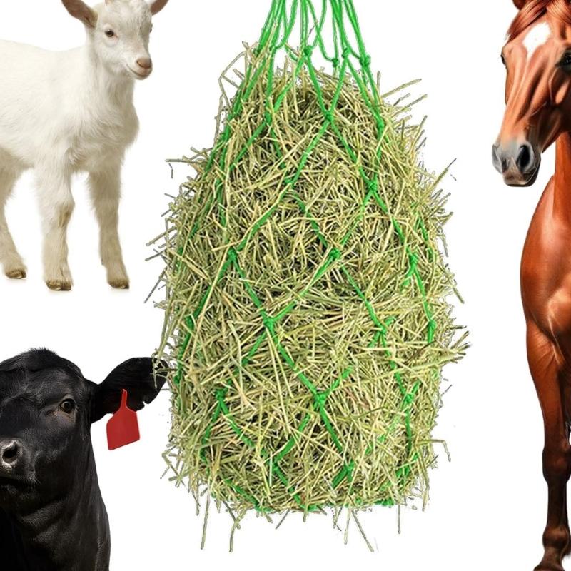 2 Stück Großes langsames Futterheu-Netz für Pferde 40 Zoll Löcher Fördert natürliches Weideverhalten
