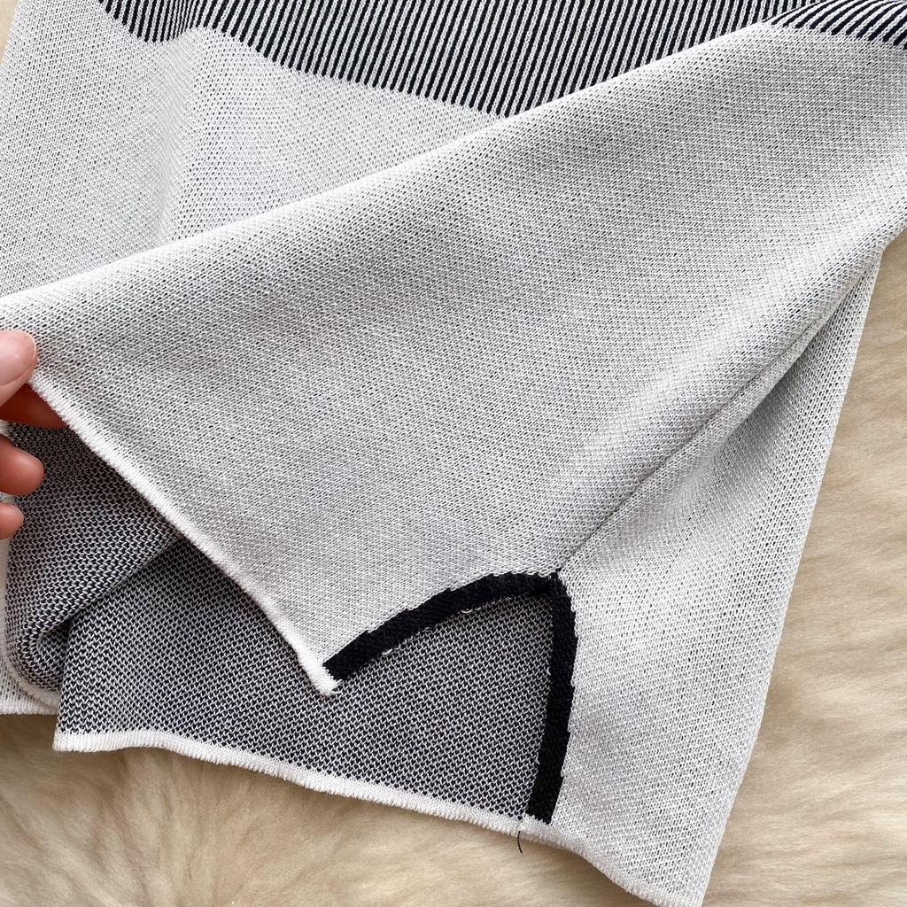 Summer Women French Senior Knitting Sweater Tank Dress Female O Neck Sleeveless High Elastic Slim Fit Sundress Patchwork Chic OL Mini Dress