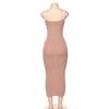 Women's Summer New Sexy Solid Color Spaghetti Strap Midi Dress Backless Slim Fit Ribbed Knit Bodycon Dress for Party Club Daily Wear