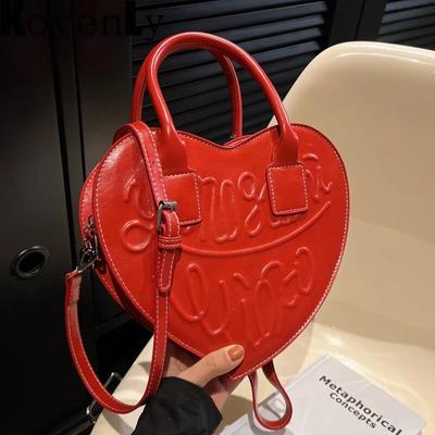 Dámská kabelka Móda Tvar srdce Originalita Design Kožené tašky Pro ženy Crossbody Velká kožená taška přes rameno
