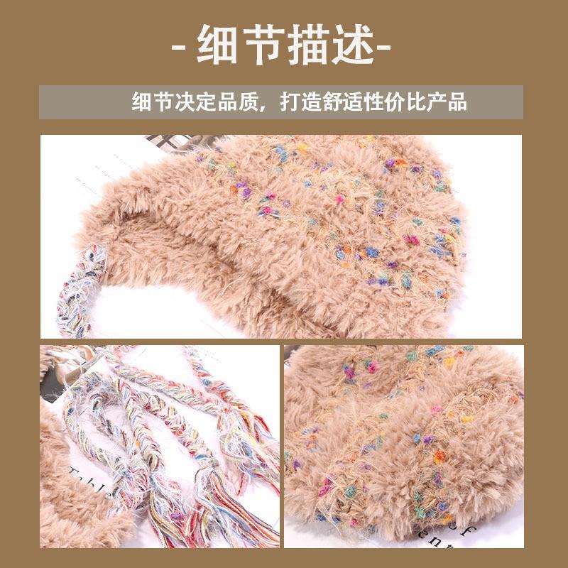 (Sister Vine) Warm in autumn and winter Color snowflake velvet hand-woven lace-up female cute knitted hat