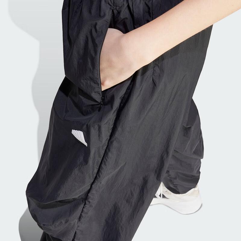 Adidas Solid Color Elastic Waistband Adjustable Cuffs Casual Pants Women Bottoms Black IQ4827