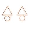 Minimalist Stainless Steel Heart & Sunflower Star Stud Earrings - "I Love You" Gesture