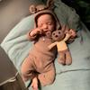 17 Inches 3D High Colored Reborn Baby Doll Soft Cotton Body Realistic Sleeping Eyes Closed Newborn Babies Doll Wear Romper Likelike Bebe Reborn Boneca