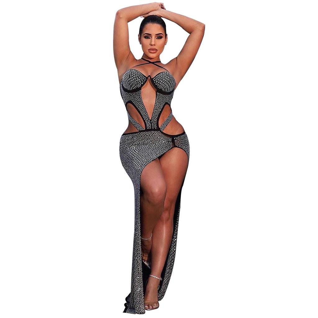 Robe sexy irrégulière découpée pour femme, style européen et américain, pour boîte de nuit et mondanités - Nouvelle arrivée d'été