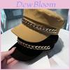 Fashion Ladies Flat Cap With Chain Accents And Sunshade For Spring And Fall