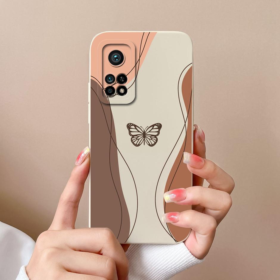 For Xiaomi Mi 10T Pro 5G Case Matte Silicone Shell For Xiaomi10T Pro 5G Sweet Girls Butterfly Cartoon New Design Fashion Funda