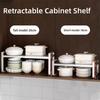 Expandable Adjustable Kitchen Organizer Space Saving Retractable Cabinet Shelf  Cabinet Internal