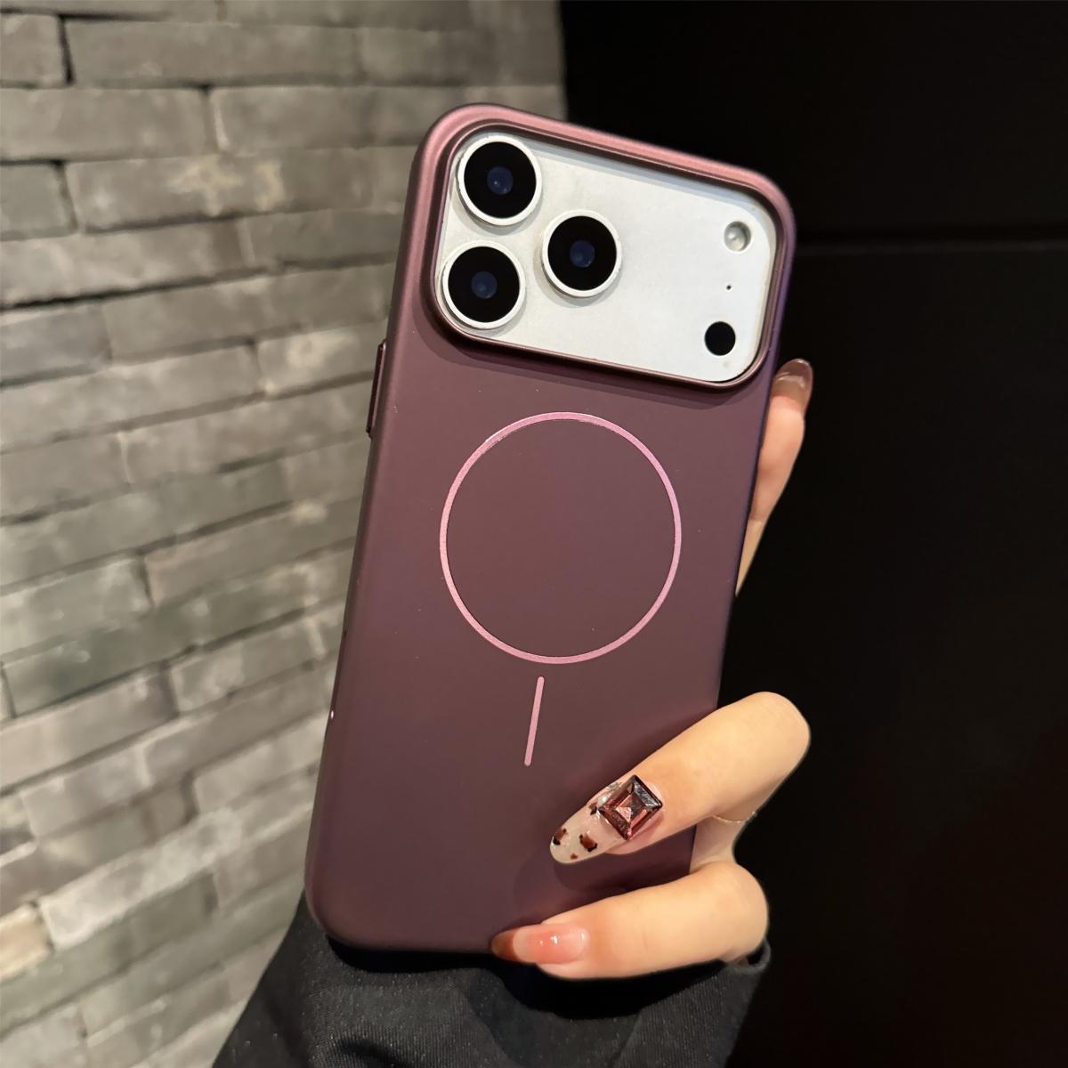 

Official Orange Magnetic Frosted Hard Phone Case For iPhone 17 Air 16 15 14 13 12 Pro Max Plus For Magsafe Wireless Charge Cover iPhone 13