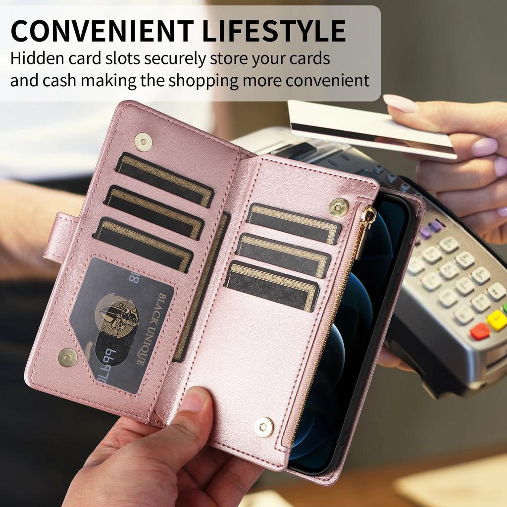 Crossbody Zipper Card Solt Wallet Leather Case For iPhone 16 Pro Max 15 Plus 14 13 12 11 XS XR X SE 2025 Lanyard Bag Pouch Cover