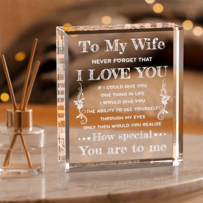 2D Flat Anniversary Birthday Wife Gift Acrylic Decorations Plaque, Suitable for Wall Decoration, Porch, Room, Villa, Accents Home, Hallway, or Workpla