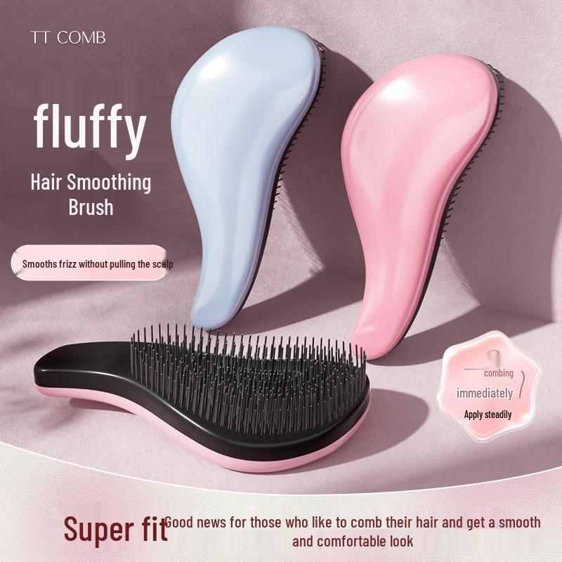 

TT Princess Cushion Comb: Anti-Static, Fluffy, Portable, for Long Hair & Extensions