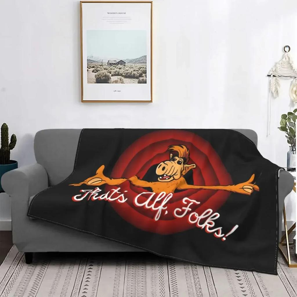 Sci-Fi-TV-Show ALF Decke Warmer Fleece Weiches Flanell Außerirdische Lebensform Überwurfdecken für Bett Sofa Reise Herbst