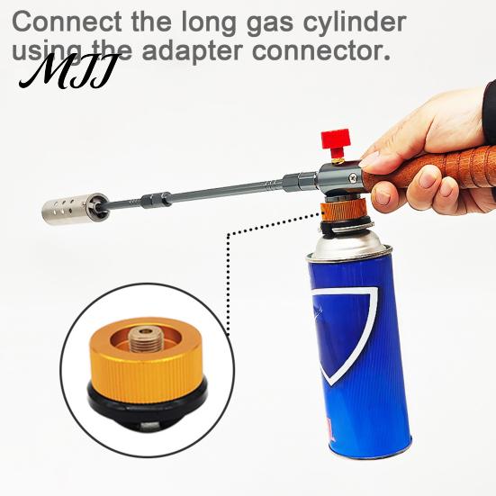 Flame Starter 22.4" Long Propane Weed Torch Detachable Arm Cooking Stainless Steel for Garden Wood Melting Ice Snow Roofing Outdoor Butane