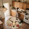 Deer Antler Flowers,Round Area Rug,Carpet Rug for Living Room Bedroom Sofa Playroom Decor,Non-slip Floor Mat