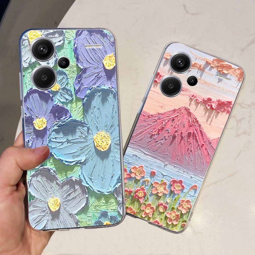 For Xiaomi Redmi Note 13 Pro Plus Pro+ Case Transparent New Fashion Pattern Soft TPU Etui For Xiaomi Redmi Note 13 4G 5G Bumper